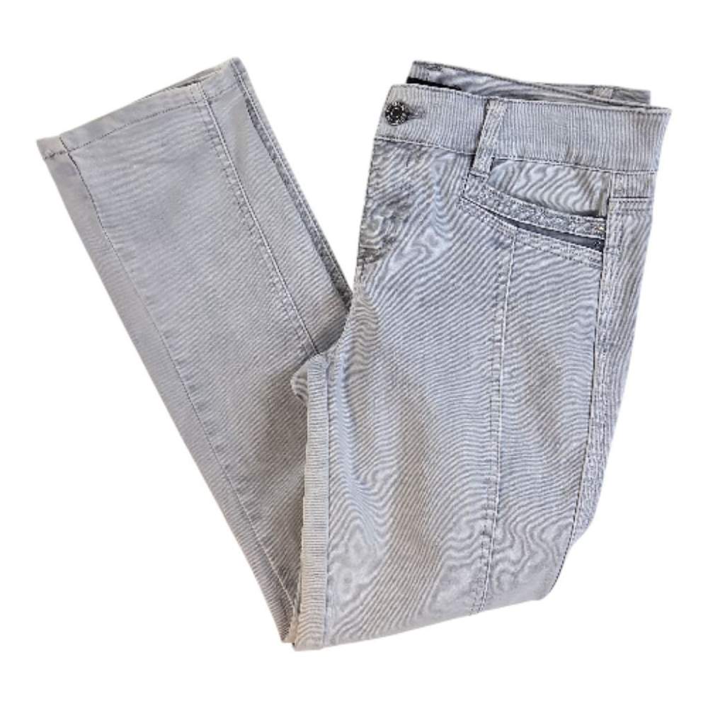 White House Black Market Gray Silver Embelished Slim Ankle Jeans Size 28